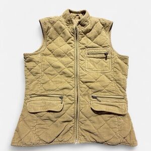 Vintage Eddie Bauer Quilted Corduroy Vest in Tan